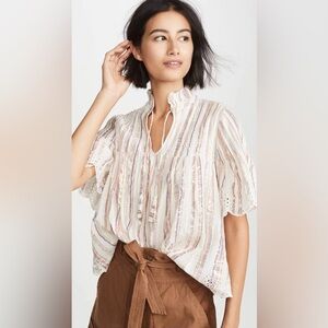SEA New York Harriet Pintucked Cotton Top